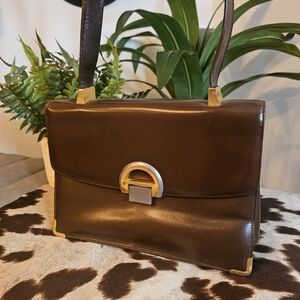 Vintage Koret Dark Brown Leather Shoulder Bag